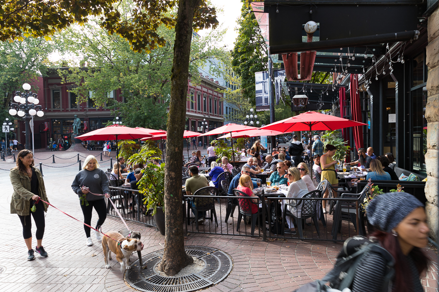 Views of the historic Gastown neighborhood in downtown Vancouver, British Columbia, Canada